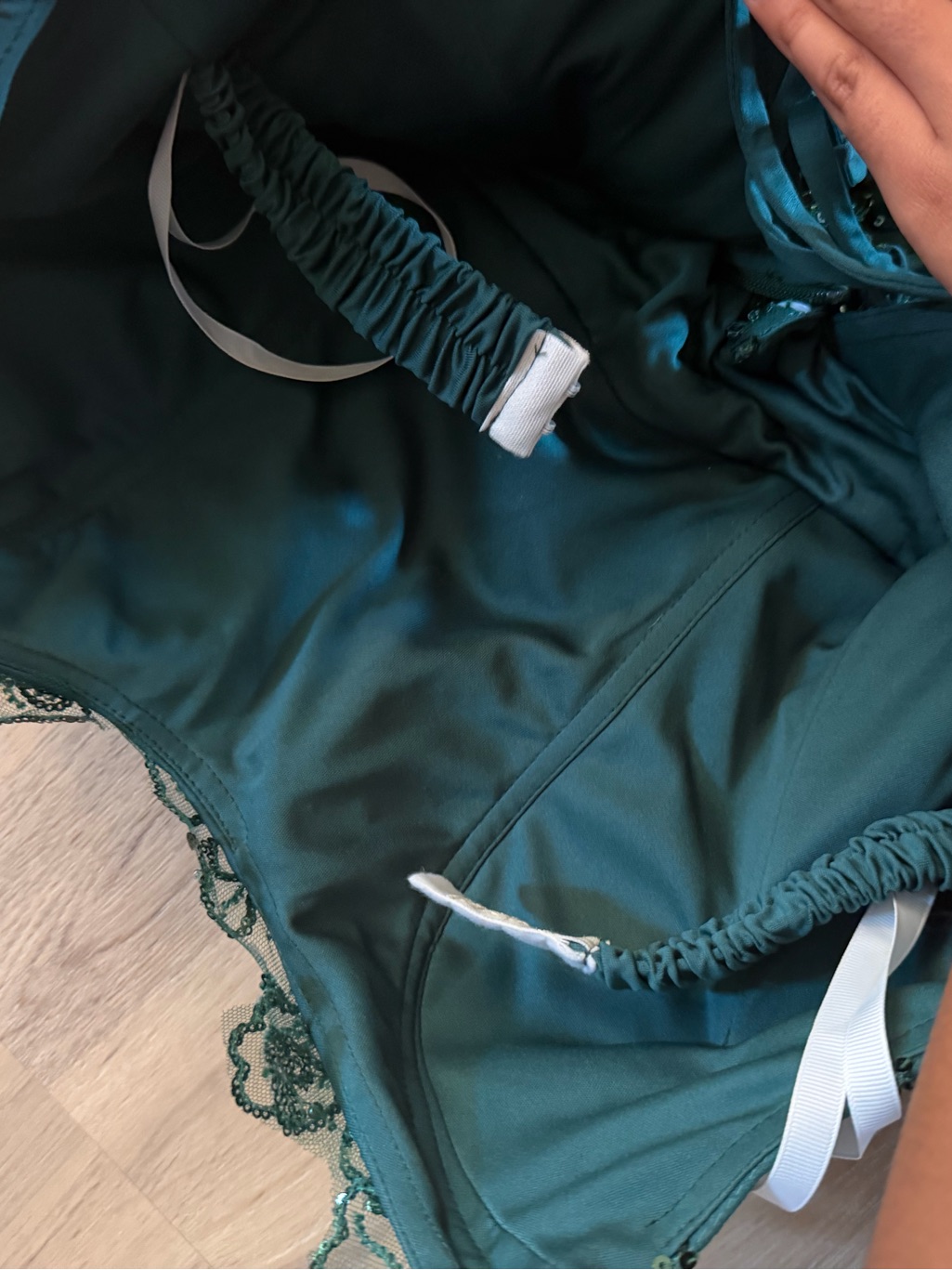 Emerald Green Custom-Made Ballbella Sequin Gown — image 6 of 8